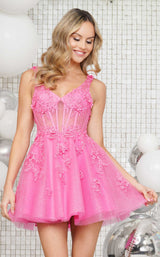2 of 5 Colors Dress 3326 Hot-Pink