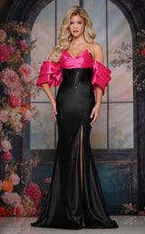 3 of 4 Colors Dress 3878 Black-Pink