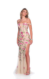 1 of 2 Dave and Johnny 12097 Fuchsia/Nude