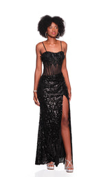 1 of 2 Dave and Johnny 12855 Black/Nude