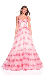 1 of 2 Dave and Johnny 12934 Pink Print