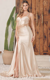 1 of 7 Nox Anabel E1239 Dress Champagne