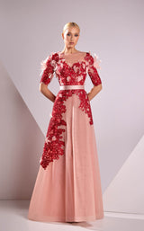 1 of 2 Edward Arsouni Couture FW24933 Red-Pink
