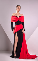 1 of 2 Edward Arsouni Couture FW24938 Red/Black