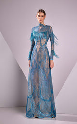 1 of 2 Edward Arsouni Couture FW24949 Teal