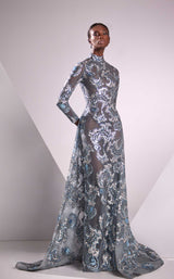 1 of 2 Edward Arsouni Couture FW24951 Dark-Periwinkle