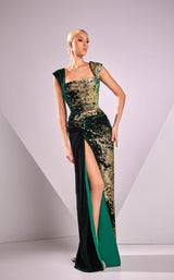 1 of 2 Edward Arsouni Couture FW24955 Emerald-Gold