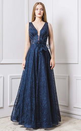 1 of 3 MNM Couture F00625 Navy/Nude