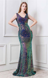 1 of 4 MNM Couture F6237 Emerald Green