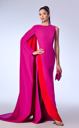 2 of 3 Reverie Couture FW53 Fuchsia-Red