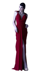 2 of 10 MNM Couture G0919 Burgundy