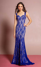 2 of 8 Elizabeth K GL1396 Royal-Blue-Nude