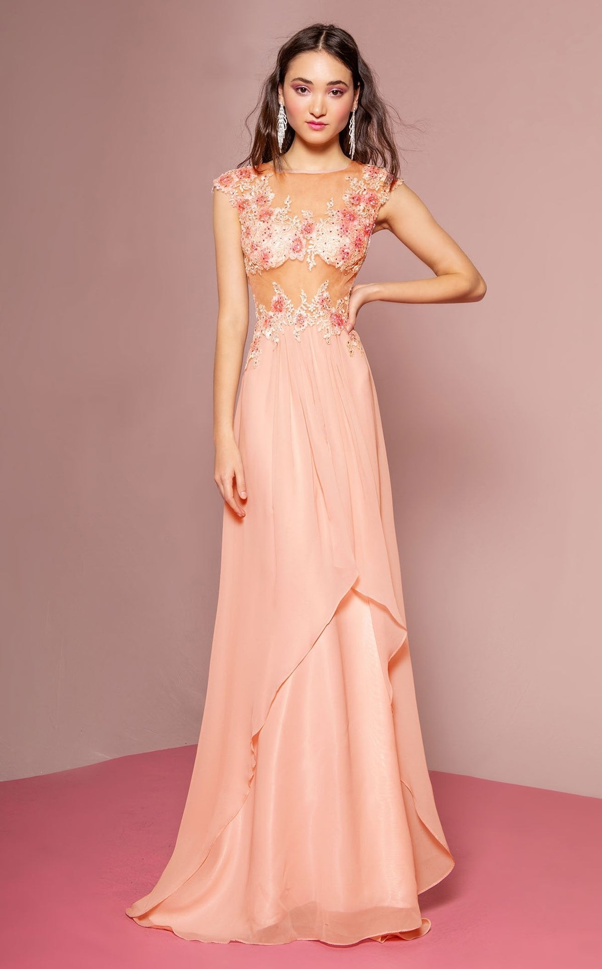 green emerald velvet dress Long Beaded Fitted Formal Dress by LaDivine CC4019 – The Dress Outlet main image 0