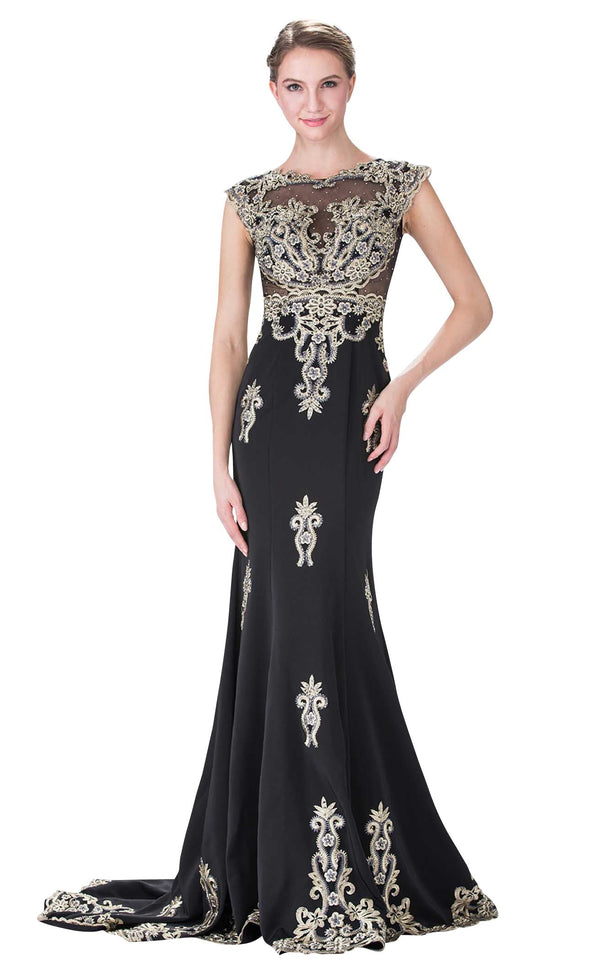 bedazzled black dress Rhinestone Lace Maxi – self-portrait Color:Black/Black stitch:9236 Tulle Prom Gowns &