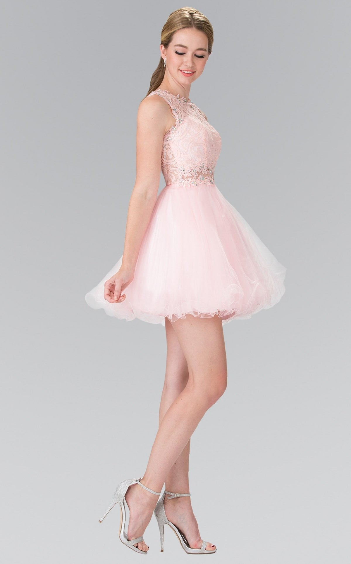 homecoming dresses under $200 Lace-Up Long Prom Dress with Side Drape Marigold / 4 main image 0