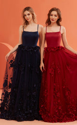 4 of 6 Jadore J22039 Navy and Wine