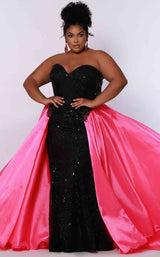 3 of 6 Sydneys Closet JK2206 Black/Hot Pink