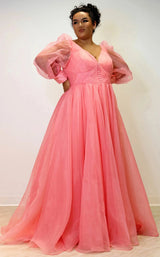6 of 15 Sydneys Closet JK2317 Dress coral