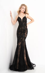 1 of 14 Jovani JVN06475BG Black-Nude