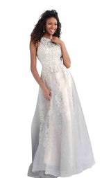 5 of 16 Jovani JVN64157BG Silver/Nude