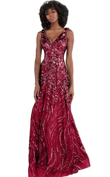 1 of 12 Jovani JVN66727BG Burgundy