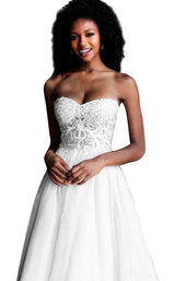 9 of 10 Jovani JVN67048BG White