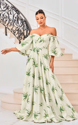 3 of 9 Jadore J24053 Green Print