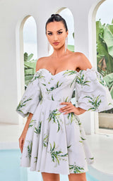 3 of 8 Jadore J24095 Green Print