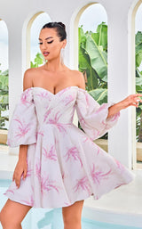 4 of 8 Jadore J24095 Pink Print