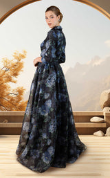 2 of 2 Janique 21321 Twilight Blossoms/Black/Blue