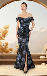 1 of 2 Janique 241020 Twilight Blossoms/Black/Blue