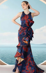 1 of 2 Janique 2502 Navy-Print