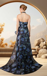 2 of 2 Janique 34981 Twilight Blossoms/Black/Blue