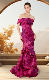 1 of 2 Janique 34983 Rose Bouquet/Fuchsia
