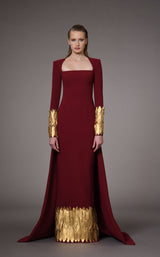 1 of 2 Jean Louis Sabaji 600104 Burgundy/Gold
