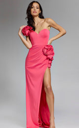 3 of 6 Jovani 22357 Hot-Pink