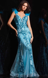 4 of 9 Jovani 22507 Light Blue