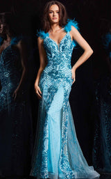 3 of 9 Jovani 22507 Light Blue