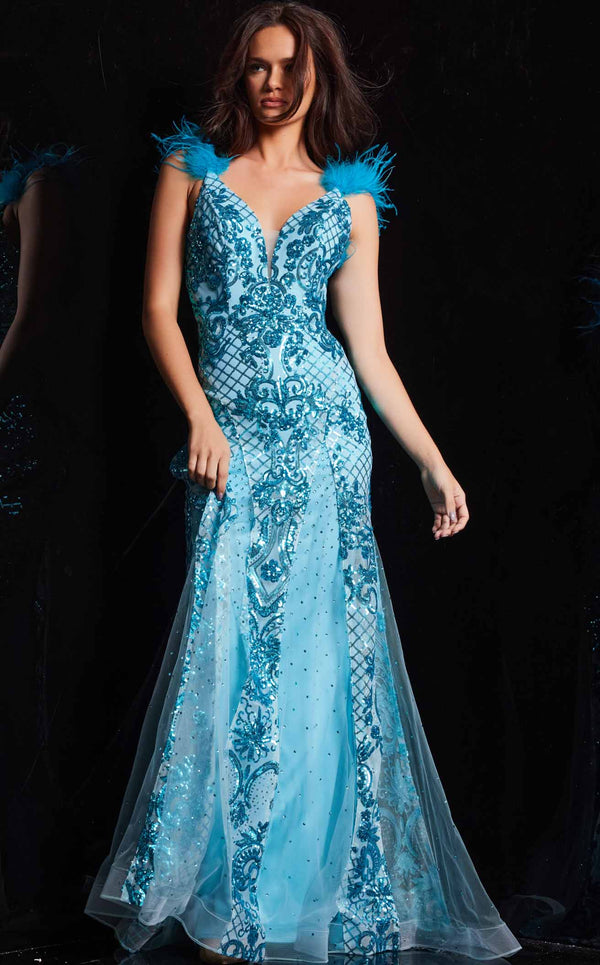 Jovani 22507 Light Blue