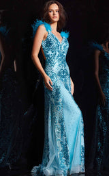 5 of 9 Jovani 22507 Light Blue