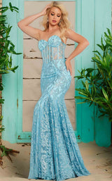 2 of 8 Jovani 22601 Turquoise