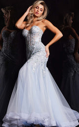 2 of 3 Jovani 22924 Light Blue