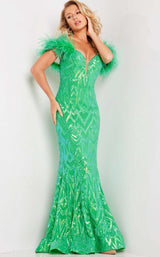 2 of 4 Jovani 23383 Green