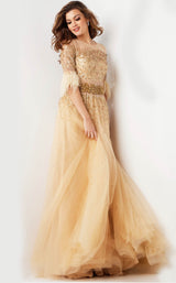 4 of 5 Jovani 23629 Champagne