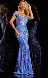 1 of 8 Jovani 23675 Blue/Purple