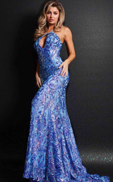 1 of 3 Jovani 23676 Blue/Purple