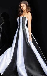 2 of 4 Jovani 23728 Black/Ivory