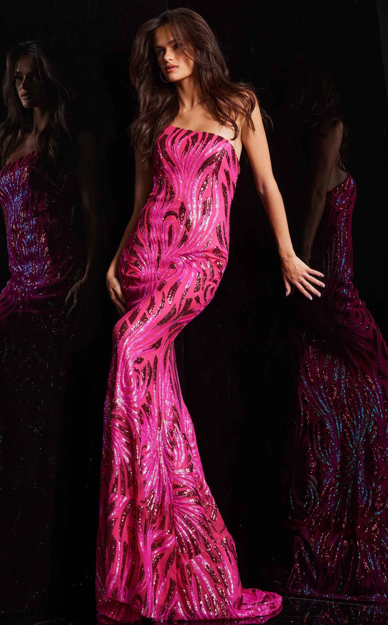 Jovani 23876 Hot Pink