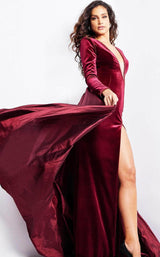 4 of 5 Jovani 23943 Burgundy