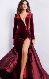 2 of 5 Jovani 23943 Burgundy